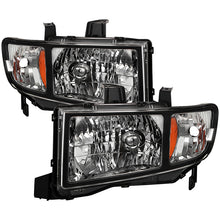 Load image into Gallery viewer, Xtune Crystal Headlights Honda Ridgeline (06-13) Black or Chrome w/ Amber Turn Signal Lights - Black Alternate Image