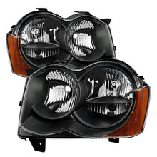 Load image into Gallery viewer, Xtune Headlights Jeep Grand Cherokee (08-10) [Halogen Model - OEM Style] Black or Chrome w/ Amber Corner Lights - Black Alternate Image