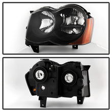 Load image into Gallery viewer, Xtune Headlights Jeep Grand Cherokee (08-10) [Halogen Model - OEM Style] Black or Chrome w/ Amber Corner Lights - Black Alternate Image