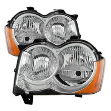 Load image into Gallery viewer, Xtune Headlights Jeep Grand Cherokee (08-10) [Halogen Model - OEM Style] Black or Chrome w/ Amber Corner Lights - Chrome Alternate Image