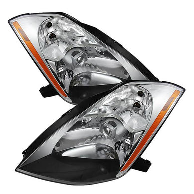 Xtune Crystal Headlights Nissan 350Z (03-05) [Xenon/HID Model Only] Chrome or Black w/ Amber Turn Signal Lights