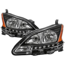 Load image into Gallery viewer, Xtune Headlights Nissan Sentra (13-15) [OEM Style - LED DRL] Black w/ Amber Turn Signal Lights Alternate Image