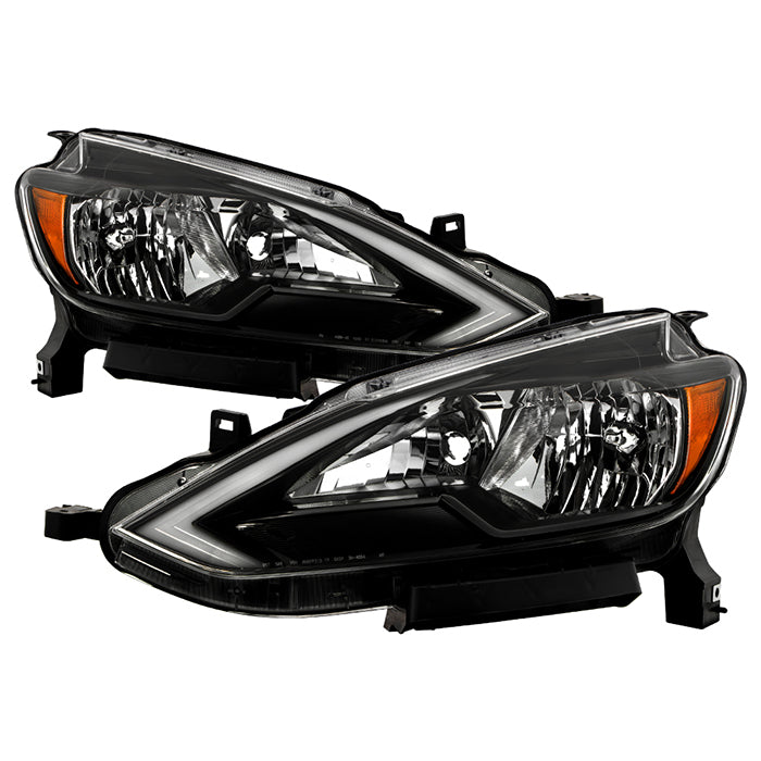 Xtune Headlights Nissan Sentra (16-19) [OEM Style] Black w/ LED Amber
