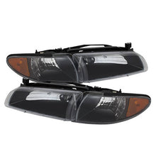 Load image into Gallery viewer, Xtune Crystal Headlights Pontiac Grand Prix (97-03) Black or Chrome w/ Amber Turn Signal Light - Black Alternate Image