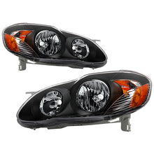 Load image into Gallery viewer, Xtune Crystal Headlights Toyota Corolla (03-06) [Halogen Only] Black w/ Amber Turn Signal Lights - Default Title Alternate Image