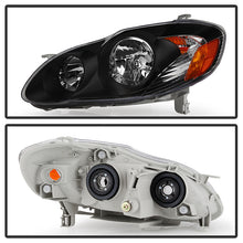 Load image into Gallery viewer, Xtune Crystal Headlights Toyota Corolla (03-06) [Halogen Only] Black w/ Amber Turn Signal Lights - Default Title Alternate Image