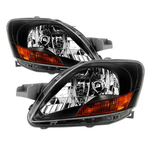 Xtune Headlights Toyota Yaris Sedan (06-12) [OEM Style] Black w/ Amber Turn Signal Light