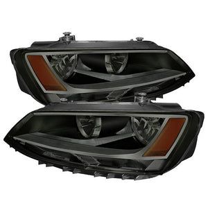 Xtune Crystal Headlights VW Jetta (11-18) [Halogen Model Only] Smoked w/ Amber Turn Signal Light