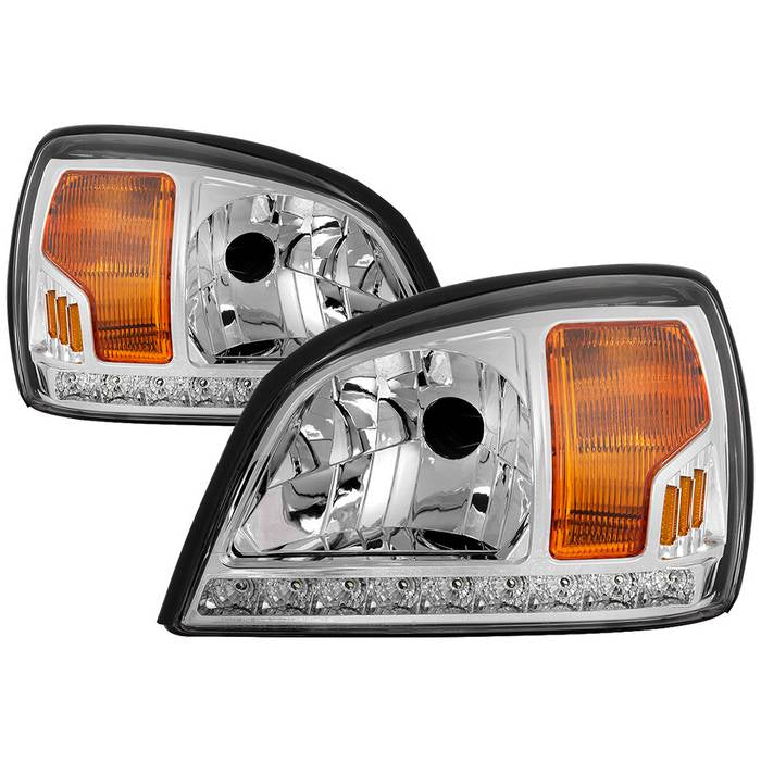 Xtune Crystal Headlights Cadillac Deville (00-05) Black or Chrome w/ Amber  Turn Signal Light