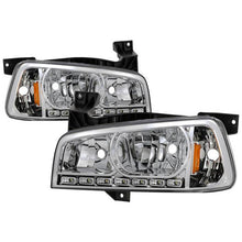 Load image into Gallery viewer, Xtune Crystal Headlights Dodge Charger (06-10) [w/ LED DRL Lights] Black / Chrome / Smoke w/ Amber Turn Signal Light - Chrome Alternate Image