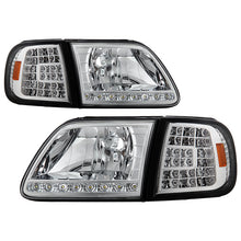 Load image into Gallery viewer, Xtune Crystal Headlights Ford F150 (97-03) [w/ Clear LED DRL &amp; Corners] Black / Chrome / Smoke - Chrome Alternate Image