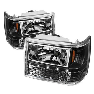 Xtune Crystal Headlights Jeep Grand Cherokee (93-98) Black or Chrome w/ Amber Turn Signal Lights