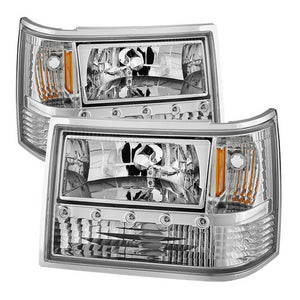 Xtune Crystal Headlights Jeep Grand Cherokee (93-98) Black or Chrome w/ Amber Turn Signal Lights