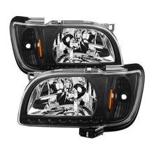 Load image into Gallery viewer, Xtune Crystal Headlights Toyota Tacoma (01-04) [1 Piece] Black or Chrome Trim Corner w/ Amber Turn Signal Lights - Black / Black Alternate Image