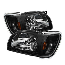 Load image into Gallery viewer, Xtune Crystal Headlights Toyota Tacoma (01-04) [1 Piece] Black or Chrome Trim Corner w/ Amber Turn Signal Lights - Chrome / Black Alternate Image