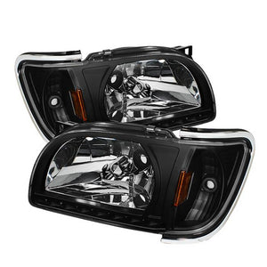 Pair Chrome Headlights + Clear Bumper Lights For 1998-2000 Toyota Tacoma 4WD/PreRunner