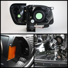 Load image into Gallery viewer, Xtune Crystal Headlights Toyota Tacoma (01-04) [1 Piece] Black or Chrome Trim Corner w/ Amber Turn Signal Lights - Black / Black Alternate Image
