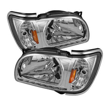 Load image into Gallery viewer, Xtune Crystal Headlights Toyota Tacoma (01-04) [1 Piece] Black or Chrome Trim Corner w/ Amber Turn Signal Lights - Chrome / Chrome Alternate Image