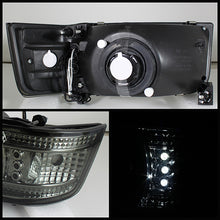 Load image into Gallery viewer, Spyder 1PC LED Crystal Headlights Ford F150 (1992-1996) Black / Smoke / Chrome - Black Alternate Image