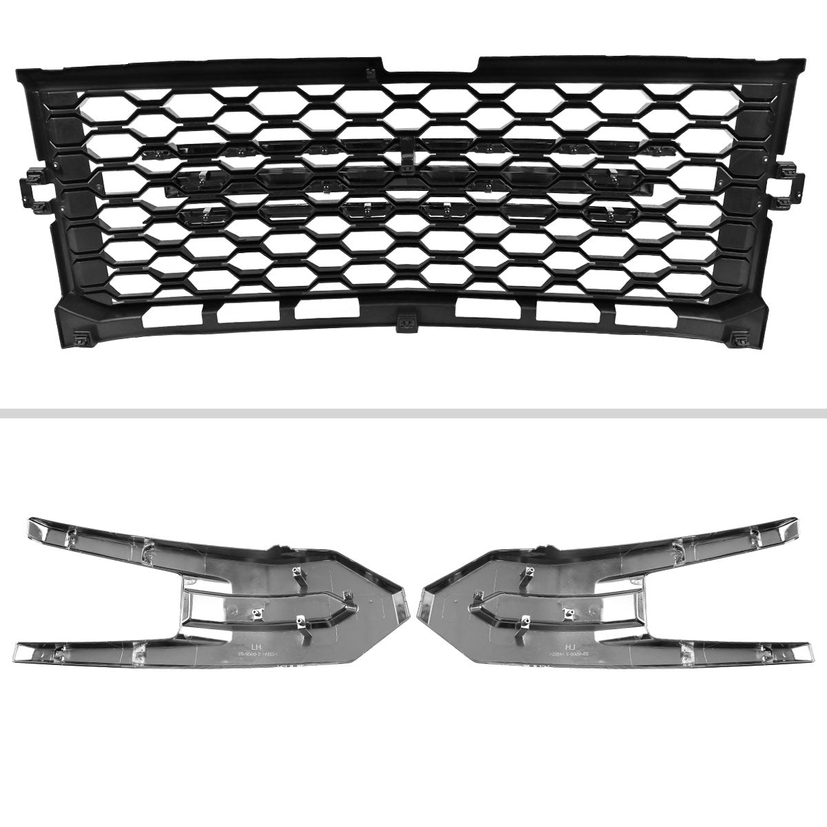 For 16-18 Chevy Silverado 1500/19 LD Upper Stainless Mesh Grille Black  Shell