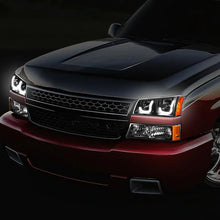 Load image into Gallery viewer, DNA Projector Headlights Chevy Silverado (2003-2006) w/ LED DRL + Bumper Lamps - Black or Chrome Alternate Image