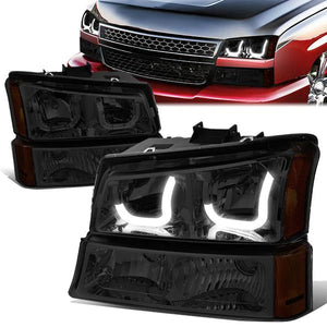 DNA Projector Headlights Chevy Silverado (2003-2006) w/ LED DRL + Bumper Lamps - Black or Chrome