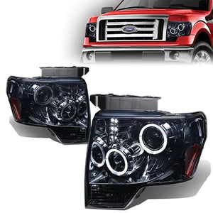 DNA Projector Headlights Ford F150 (2009-2014) w/ Halo Ring - Black or Chrome