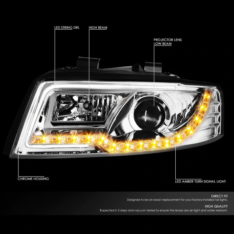 DNA Projector Headlights Audi A4 (02-05) S4 B6 Quattro (04-05) w/ LED –  Redline360