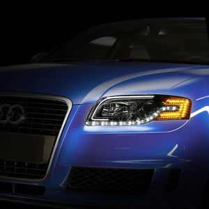 DNA Projector Headlights Audi A4 (05-08) S4 Sedan/Wagon (06-08) w/ LED DRL + Turn Signal - Black or Chrome
