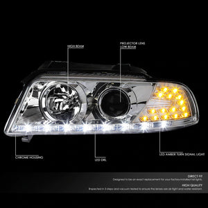 DNA Projector Headlights Audi A4 Quattro (96-01) w/ LED DRL - Black or Chrome