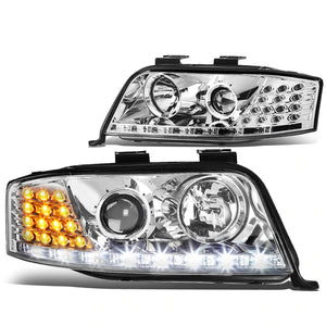 DNA Projector Headlights Audi A6 Quattro (02-04) w/ LED DRL - Black or Chrome