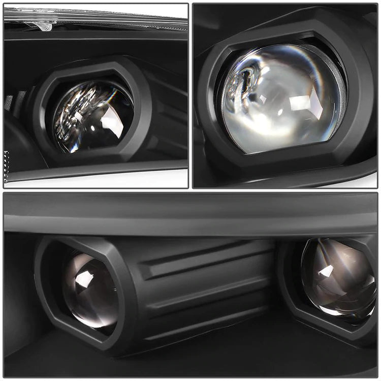 DNA Projector Headlights Ford Ranger XL/XLT (19-22) w/ Switchback Start Up  LED DRL + Sequential Turn Signal - Black or Chrome