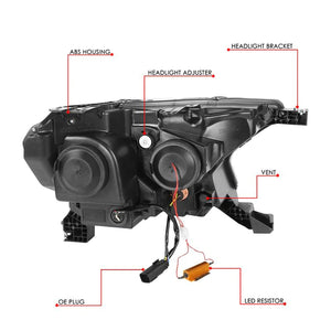 DNA Projector Headlights Ford Ranger XL/XLT (19-22) w/ Switchback Start Up LED DRL + Sequential Turn Signal - Black or Chrome