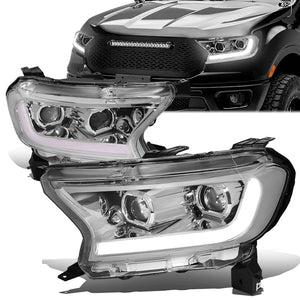 DNA Projector Headlights Ford Ranger XL/XLT (19-22) w/ Switchback Start Up LED DRL + Sequential Turn Signal - Black or Chrome