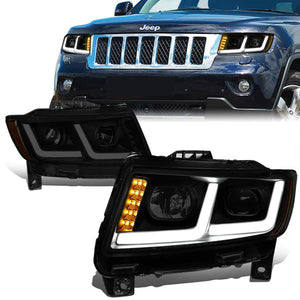 DNA Projector Headlights Jeep Grand Cherokee (11-13) w/ LED DRL + Turn Signal - Black or Chrome
