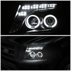 DNA Projector Headlights Ford F150 (2004-2008) w/ LED DRL + Halo Ring  - Black or Chrome