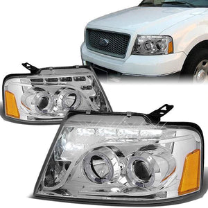DNA Projector Headlights Lincoln Mark LT (2006-2008) w/ LED DRL + Halo Ring  - Black or Chrome
