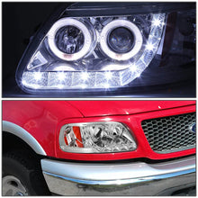 Load image into Gallery viewer, DNA Projector Headlights Ford Expedition (97-02) w/ LED DRL + Halo Ring  - Black or Chrome Alternate Image