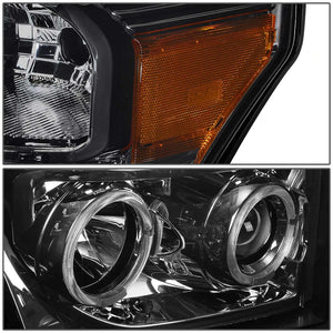 DNA Projector Headlights Ford F250 / F350 / F450 / F550 Super Duty (11-15) w/ LED DRL + Halo Ring - Black or Chrome