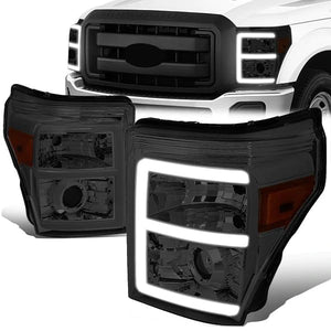 DNA Projector Headlights Ford F250 / F350 / F450 / F550 Super Duty (11-16) w/ LED DRL - Black or Chrome