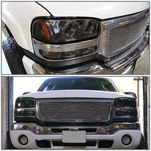 Load image into Gallery viewer, DNA Projector Headlights GMC Sierra (99-07) w/ LED Halo Ring - Black or Chrome Alternate Image