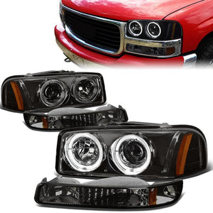 DNA Projector Headlights GMC Sierra (99-07) w/ LED Halo Ring - Black or Chrome