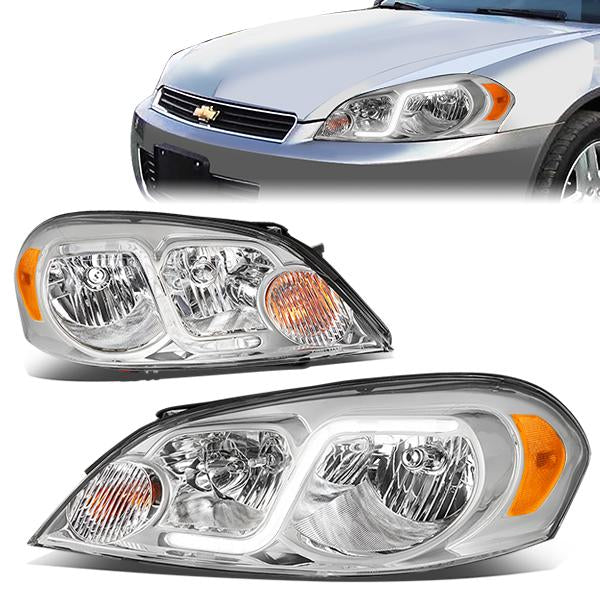 DNA Projector Headlights Chevy Impala (06-16) w/ DRL LED Bar - Black or  Chrome