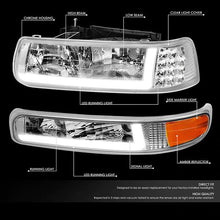 Load image into Gallery viewer, DNA Projector Headlights Chevy Silverado (99-02) w/ DRL LED Bar - Black or Chrome Alternate Image