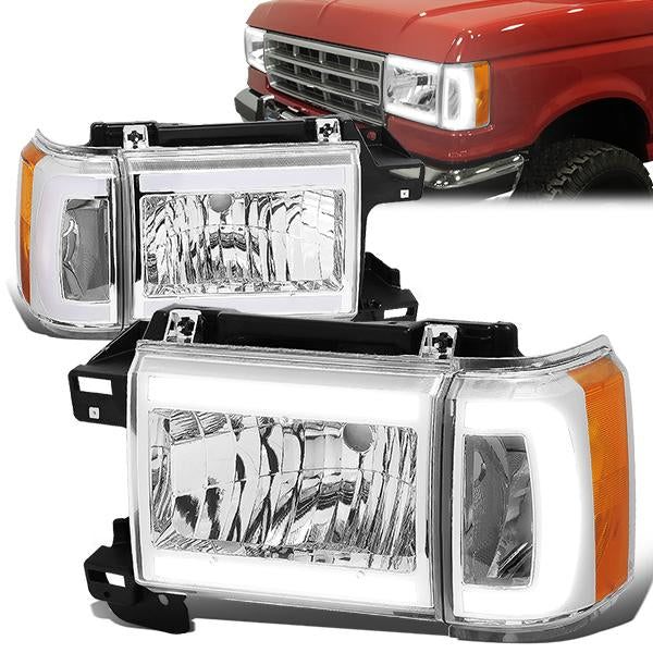 DNA Projector Headlights Ford F150 F250 F350 Bronco (87-91) w/ DRL