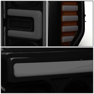DNA Projector Headlights Ford F250 F350 F450 F550 Super Duty (17-19) w/ DRL LED Bar - Black Housing