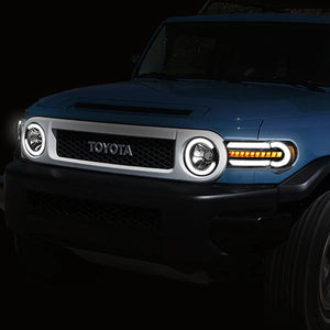 DNA Projector Headlights Toyota FJ Cruiser (07-13) Sequential w/ LED Bar - Black or Chrome