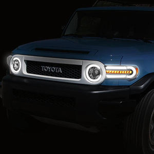 DNA Projector Headlights Toyota FJ Cruiser (07-13) Sequential w/ LED Bar - Black or Chrome
