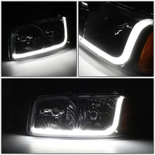 Load image into Gallery viewer, DNA Projector Headlights GMC Sierra (1999-2007) w/ DRL LED Bar - Black or Chrome Alternate Image