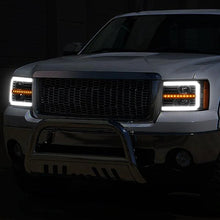 Load image into Gallery viewer, DNA Projector Headlights GMC Sierra 1500/2500/3500 (07-14) w/ DRL LED &amp; Sequential Signal - Black Housing Alternate Image